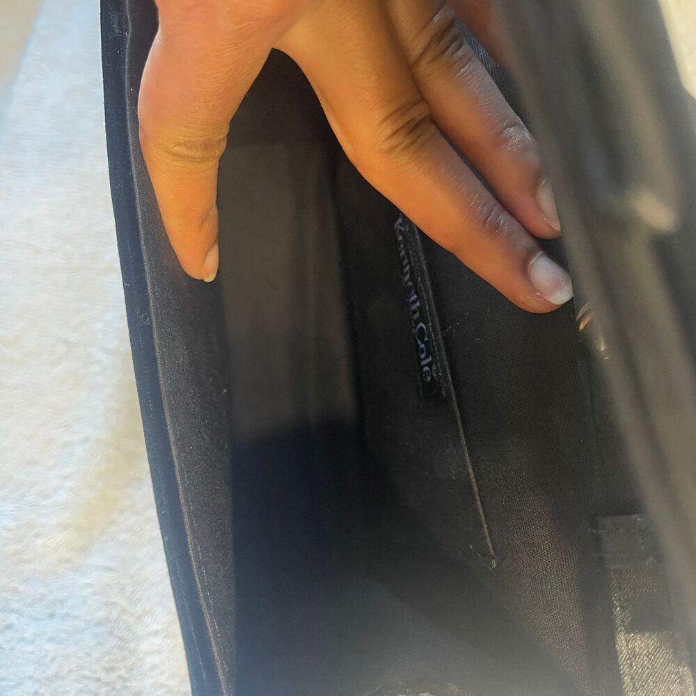 Vintage Kenneth Cole New York Women's Valvet Black Evening Purse Bow Bag - Picture 7 of 11